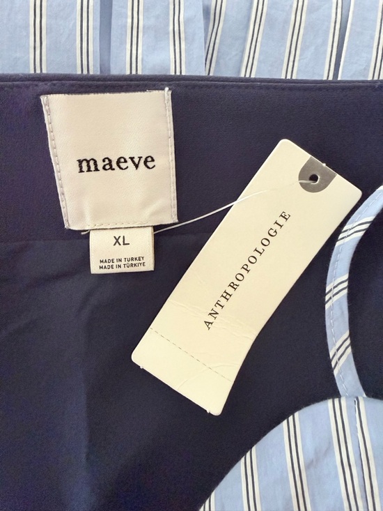 ANTHROPOLOGIE Maeve Sleeveless Peekaboo Twofer Mini Dress Navy Size XL NEW - Picture 9 of 10